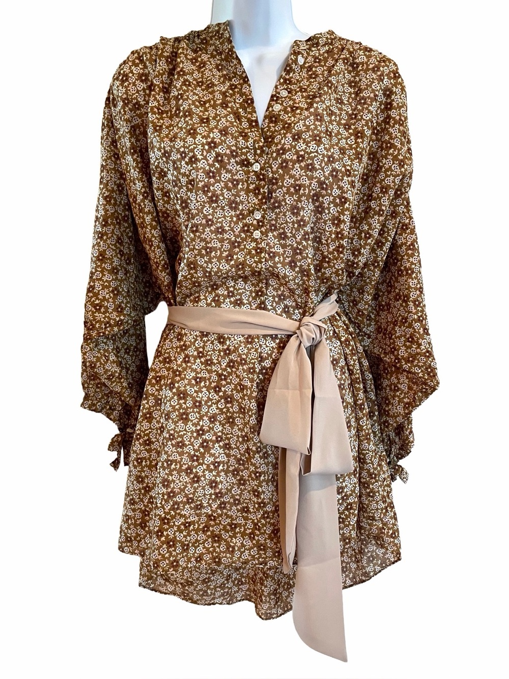 DÔEN Opal Mini Dress Golden Mesa Flor Organic Cotton Prairie M